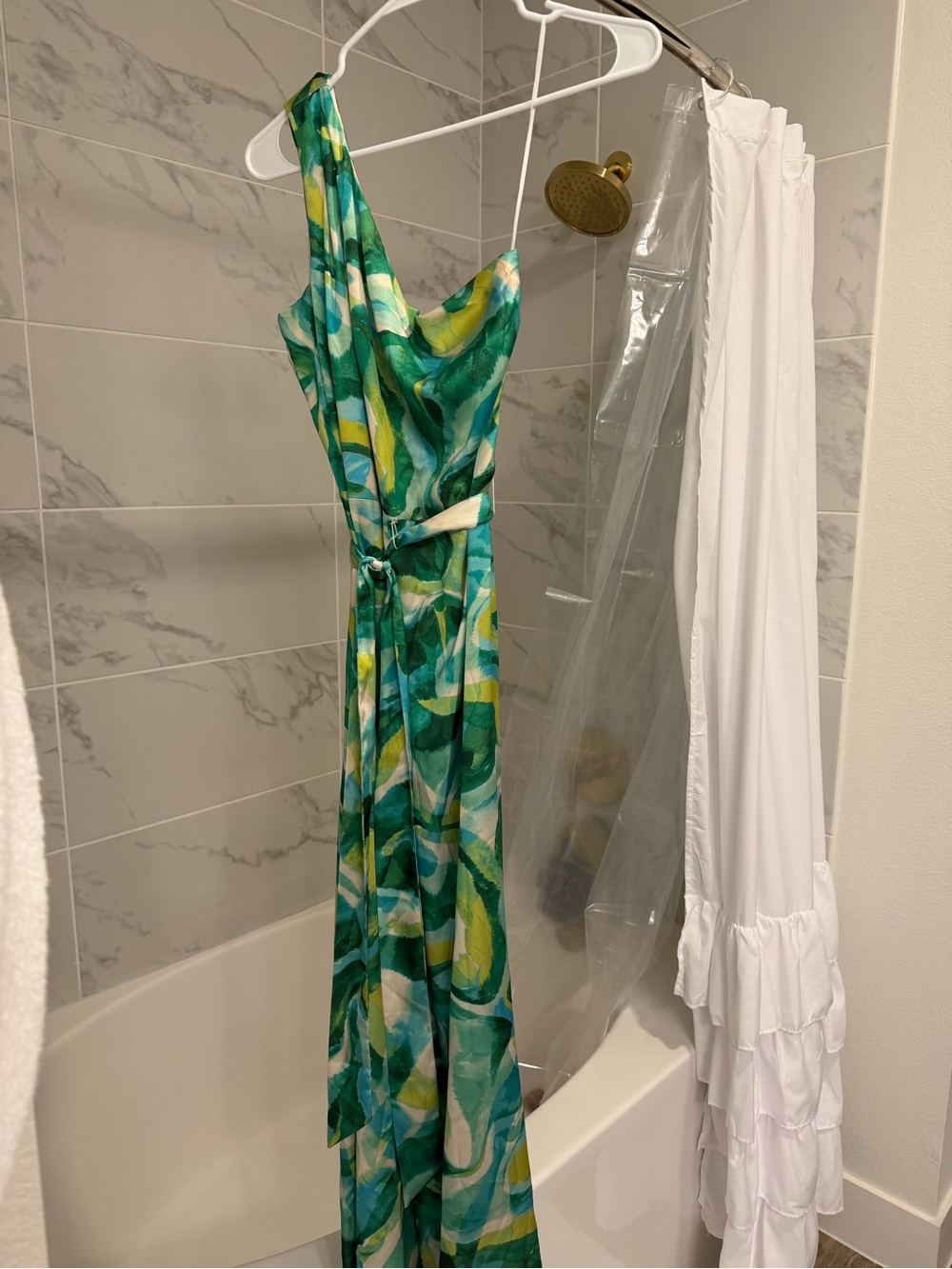 One shoulder maxi dress